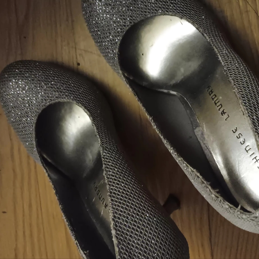 Sparkling Blue/Grey Heels